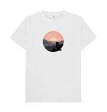 White Organic Men's  Cat in Sunset T-shirt
