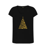 Black Ladies Animal Tree Christmas T-shirt