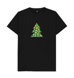 Black Mens Animal print Christmas tree T-shirt