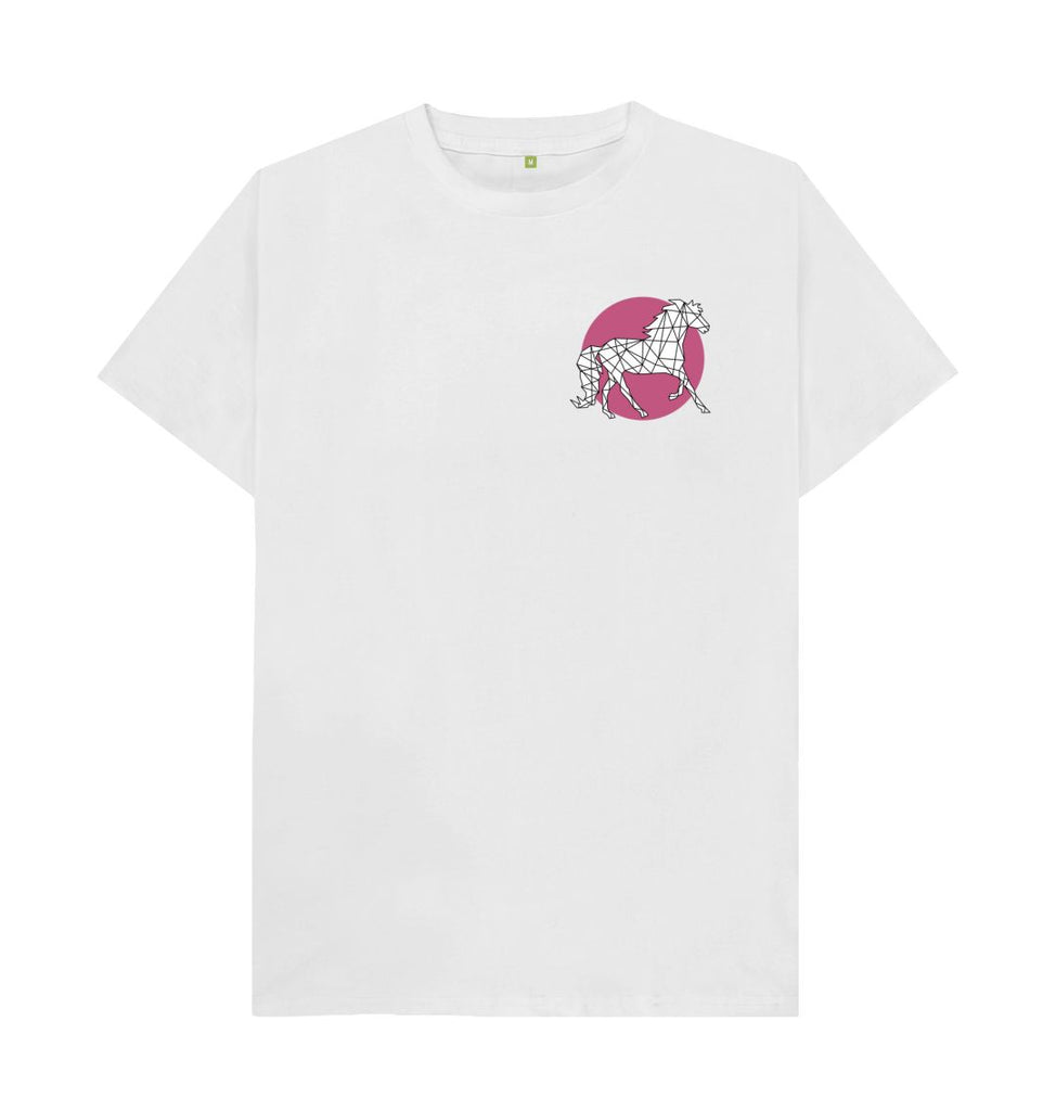 White Organic Men's Geometric Horse T-shirt