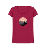 Cherry Organic Ladies Scoop Neck Cat in Sunset T-shirt