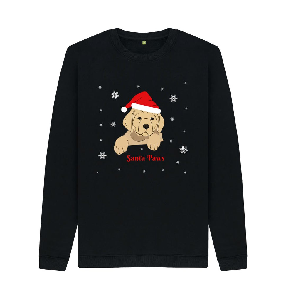 Black Mens Santa Paws Christmas Jumper