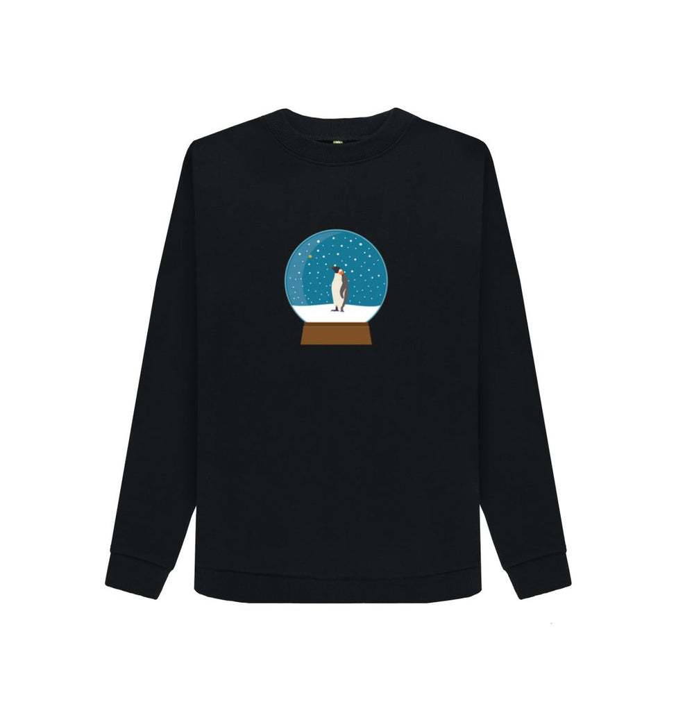 Black Ladies Penguin snow globe Christmas Jumper