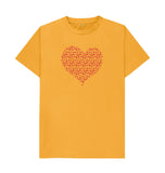 Mustard Organic Men's Animal Footprint Heart T-shirt