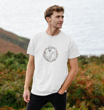 Organic Men's Cat and Dog in Floral Wreath T-shirt