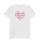 White Organic Men's Animal Footprint Heart T-shirt