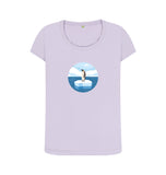Violet Organic Ladies Scoop Neck Penguin T-shirt