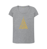 Athletic Grey Ladies Animal Tree Christmas T-shirt