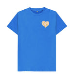 Bright Blue Organic Men's Animal Print Heart T-shirt