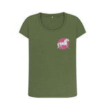 Khaki Organic Ladies Scoop Neck Geometric Horse T-shirt