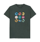 Dark Grey Organic Men's Dogs T-shirt