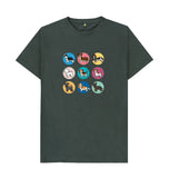 Dark Grey Organic Men\u2019s Dogs T-shirt