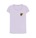 Violet Organic Ladies Scoop Neck Black Cat T-shirt