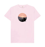 Pink Organic Men's  Cat in Sunset T-shirt