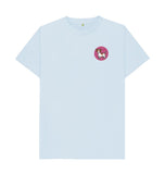 Sky Blue Organic Men's Dog in Pink Circle T-shirt