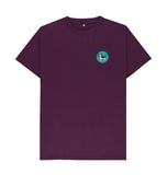 Purple Organic Men's Dog in Green Circle T-shirt