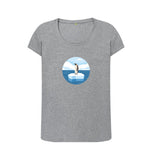 Athletic Grey Organic Ladies Scoop Neck Penguin T-shirt