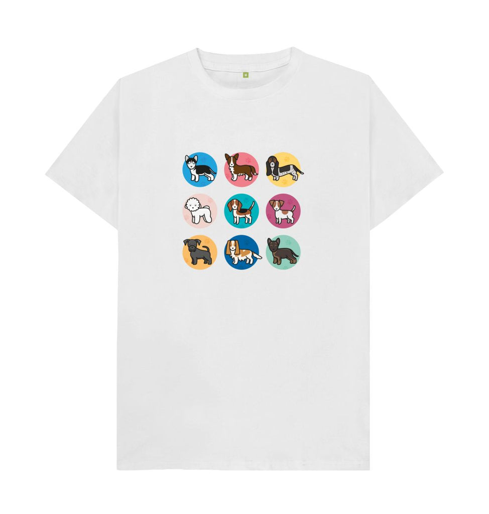 White Organic Men's Dogs T-shirt