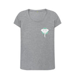 Athletic Grey Organic Ladies Scoop Neck Geometric Elephant T-shirt