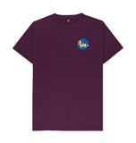Purple Organic Men's Dog in Blue Circle T-shirt