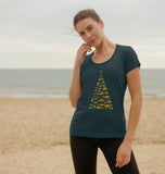 Ladies Animal Tree Christmas T-shirt