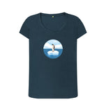Denim Blue Organic Ladies Scoop Neck Penguin T-shirt