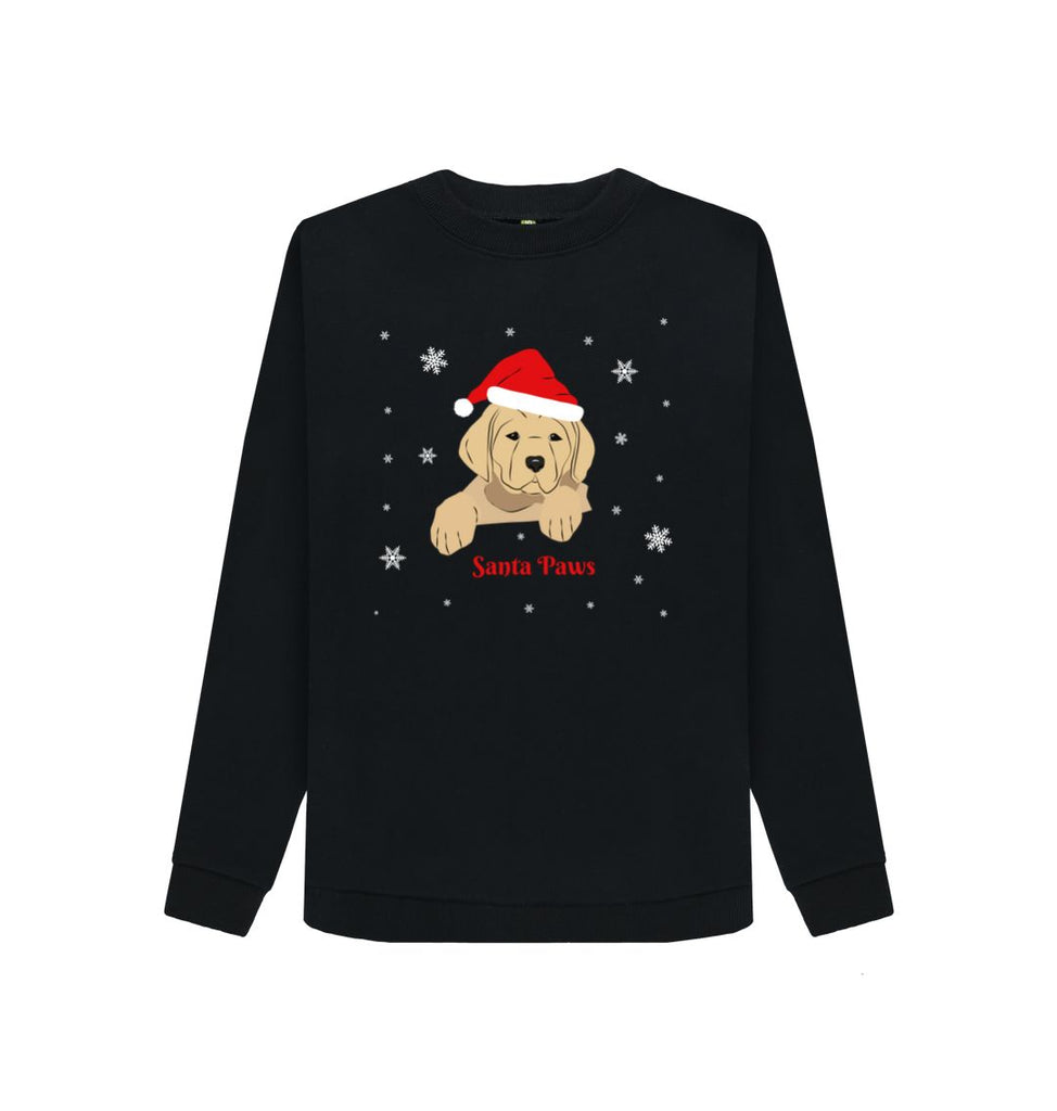 Black Ladies Santa Paws Christmas Jumper