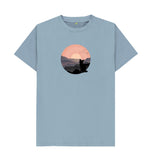 Stone Blue Organic Men's  Cat in Sunset T-shirt