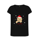 Black Ladies Santa Paws Christmas T-shirts