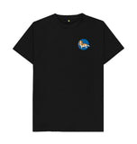 Black Organic Men's Dog in Blue Circle T-shirt