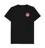 Black Organic Men's Dog in Pink Circle T-shirt