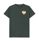 Dark Grey Organic Men's Animal Print Heart T-shirt