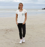 Organic Ladies Scoop Neck Geometric Elephant T-shirt