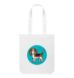 White Dog Tote Bag - Green