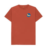 Rust Organic Men's Dog in Blue Circle T-shirt
