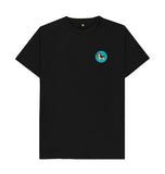 Black Organic Men's Dog in Green Circle T-shirt