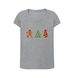 Athletic Grey Ladies Animal print Christmas T-shirt