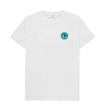 White Organic Men's Dog in Green Circle T-shirt