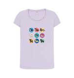 Violet Organic Ladies Scoop Neck Dogs T-shirt