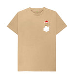 Sand Mens Santa Paws in my pocket Christmas T-shirt
