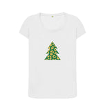 White Ladies Animal print Christmas tree T-shirt