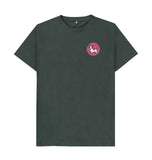 Dark Grey Organic Men's Dog in Pink Circle T-shirt