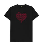 Black Organic Men's Animal Footprint Heart T-shirt