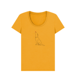 Mustard Organic Ladies Scoop Dog and Butterfly T-shirt