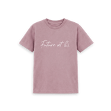 Mauve Printed Kids T-Shirt Front