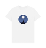 White Organic Men's Man and Dog Under the Moon T-shirt