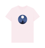 Pink Organic Men's Man and Dog Under the Moon T-shirt