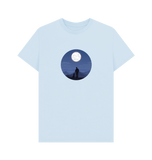 Sky Blue Organic Men's Man and Dog Under the Moon T-shirt