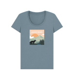 Stone Blue Printed T-shirt Front