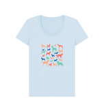 Sky Blue Organic Ladies Dogs T-shirt